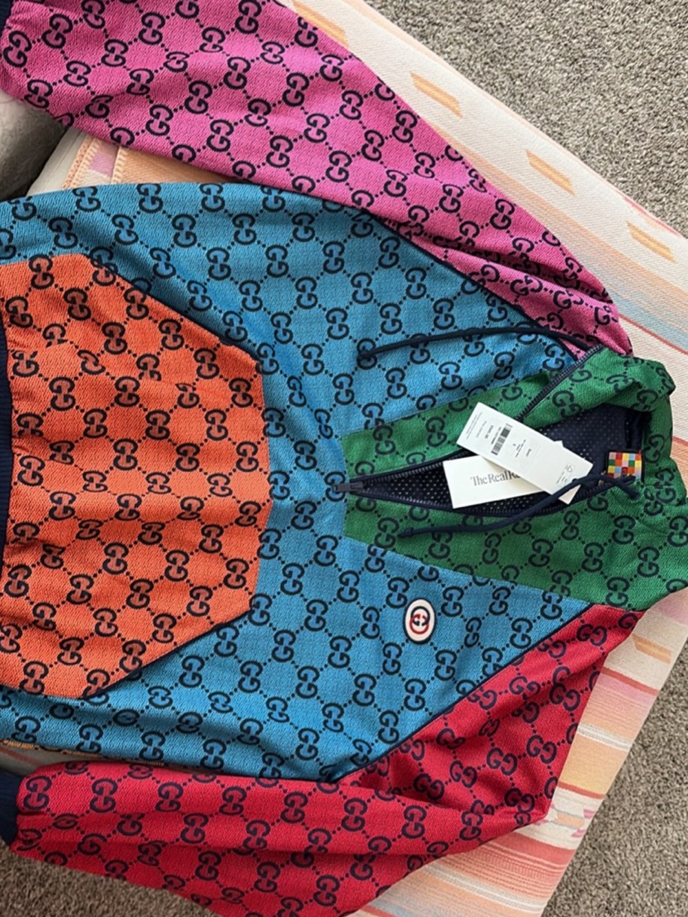 Gucci Multicolor GG Logo Patchwork Hoodie - Picture 3 of 4